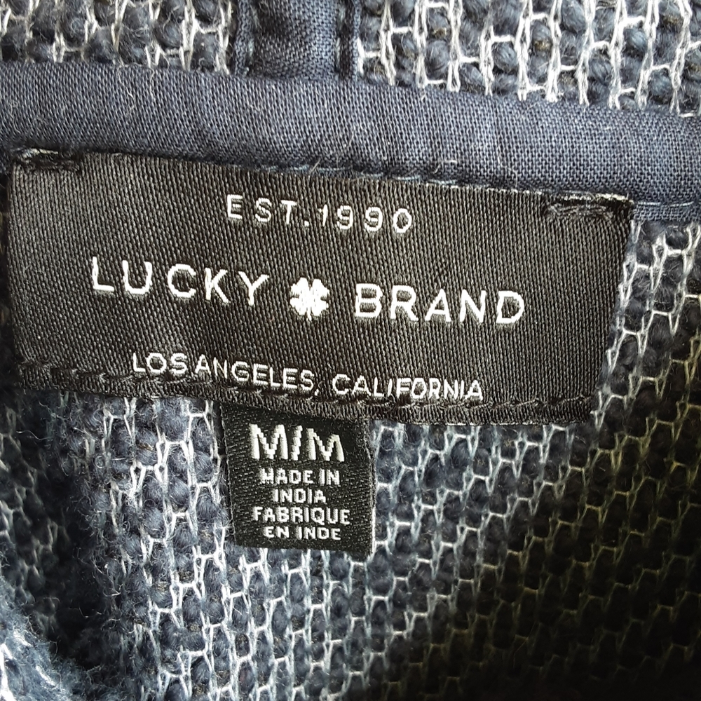 Lucky Brand Blue Long Colorblocked Sleeve Moto Style Textured Jacket. - Picture 8 of 8